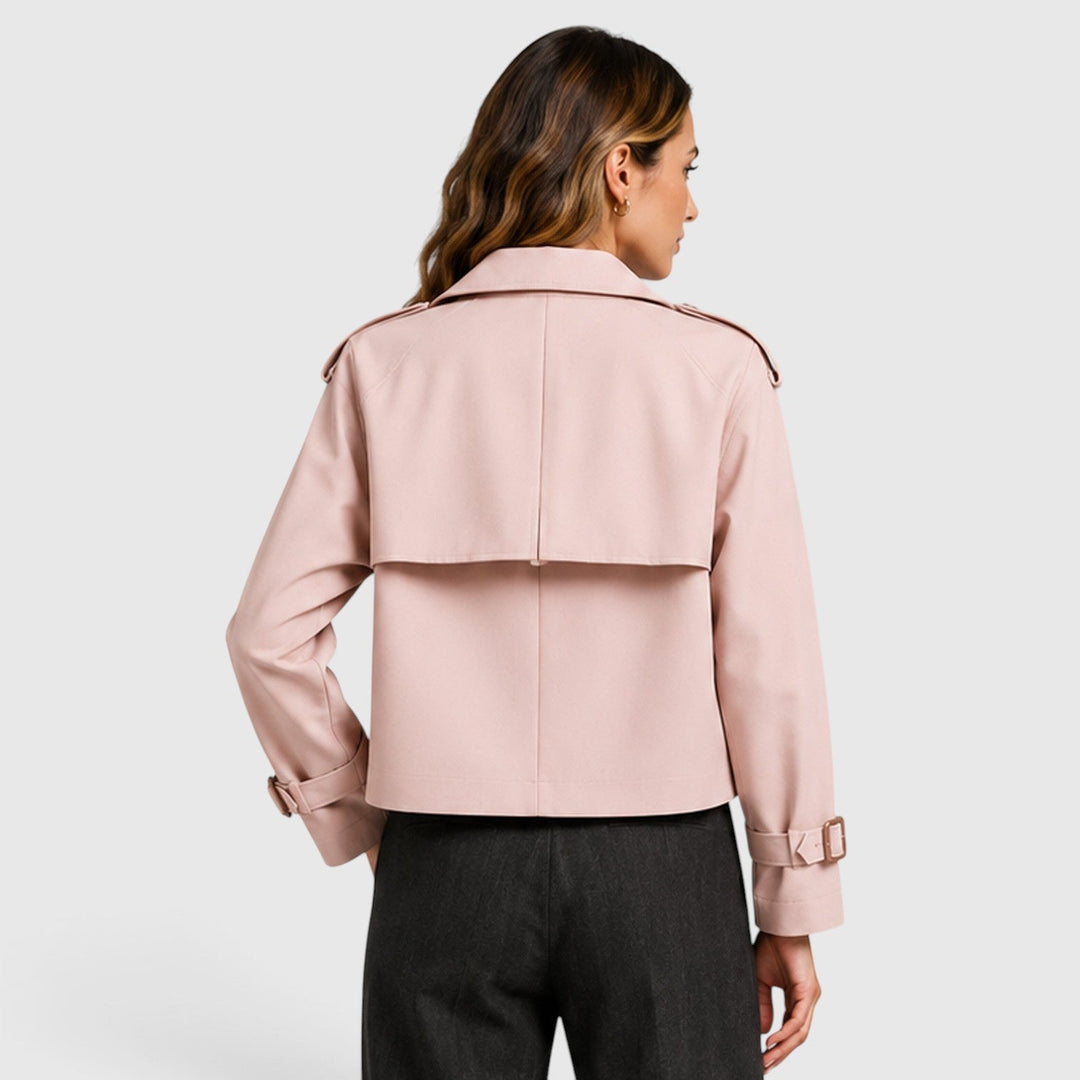 Women's Classic Double Breasted Wool Blend Trench Coat