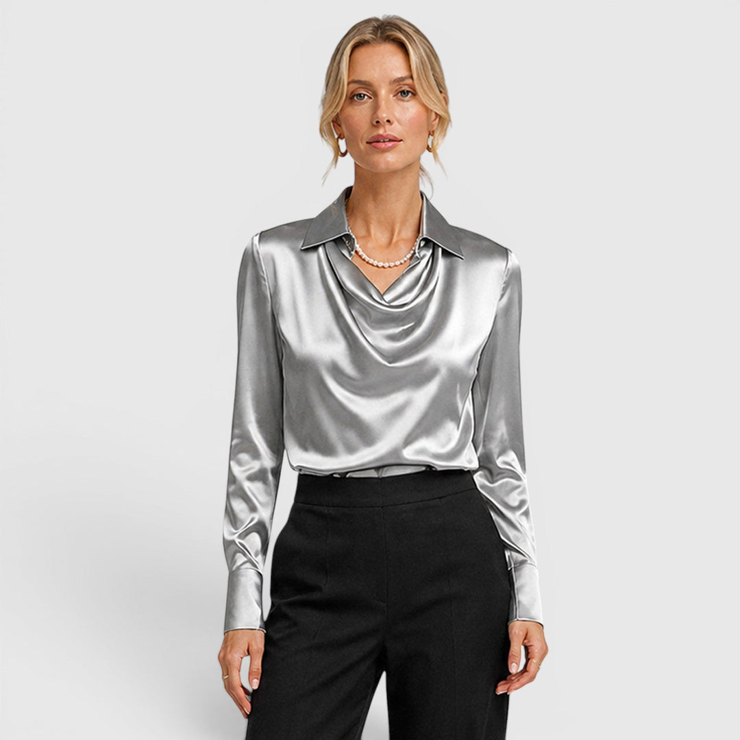 Women's Elegant Lightweight Satin Blouse