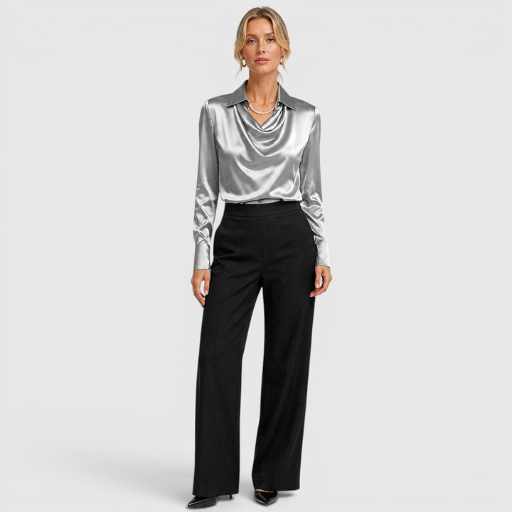 Women's Elegant Lightweight Satin Blouse
