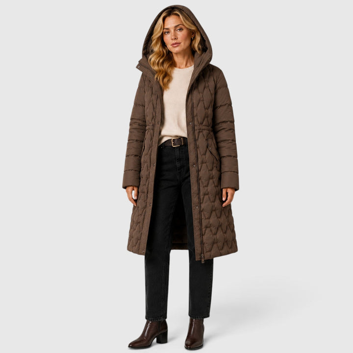 Women's Classic Quilted Hooded Long Puffer Coat