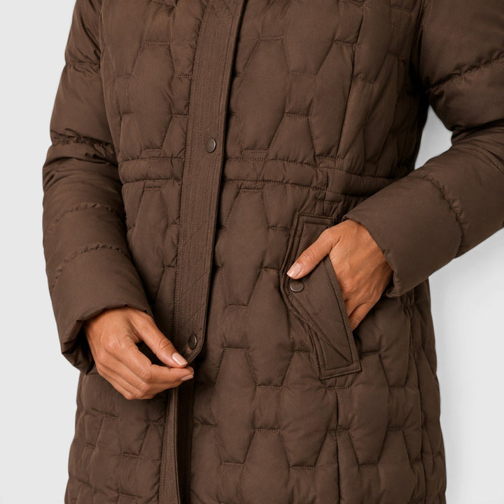 Women's Classic Quilted Hooded Long Puffer Coat