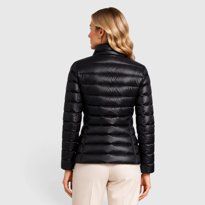 Women's Lightweight Quilted Slim Fit Puffer Jacket with Zip-Up