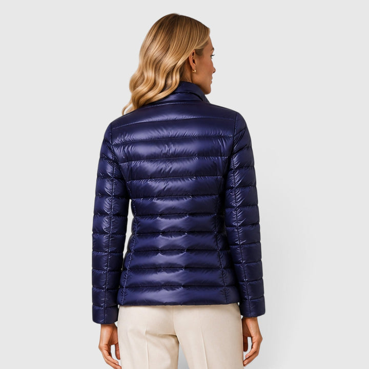 Women's Lightweight Quilted Slim Fit Puffer Jacket with Zip-Up