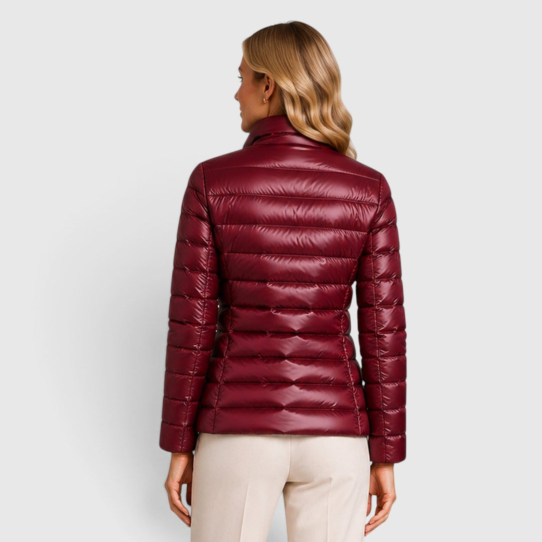 Women's Lightweight Quilted Slim Fit Puffer Jacket with Zip-Up
