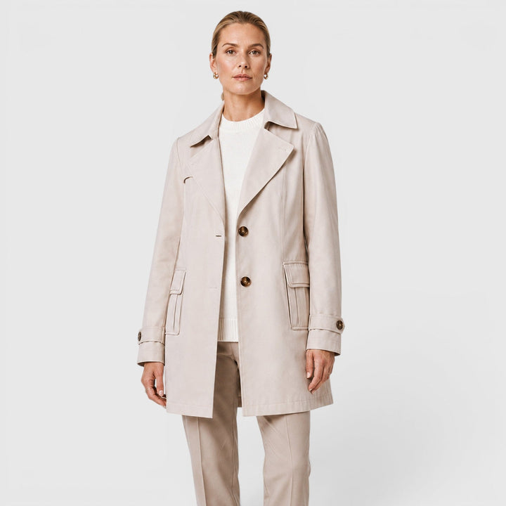 Women's Lightweight Cotton Trench Coat with Classic Fit