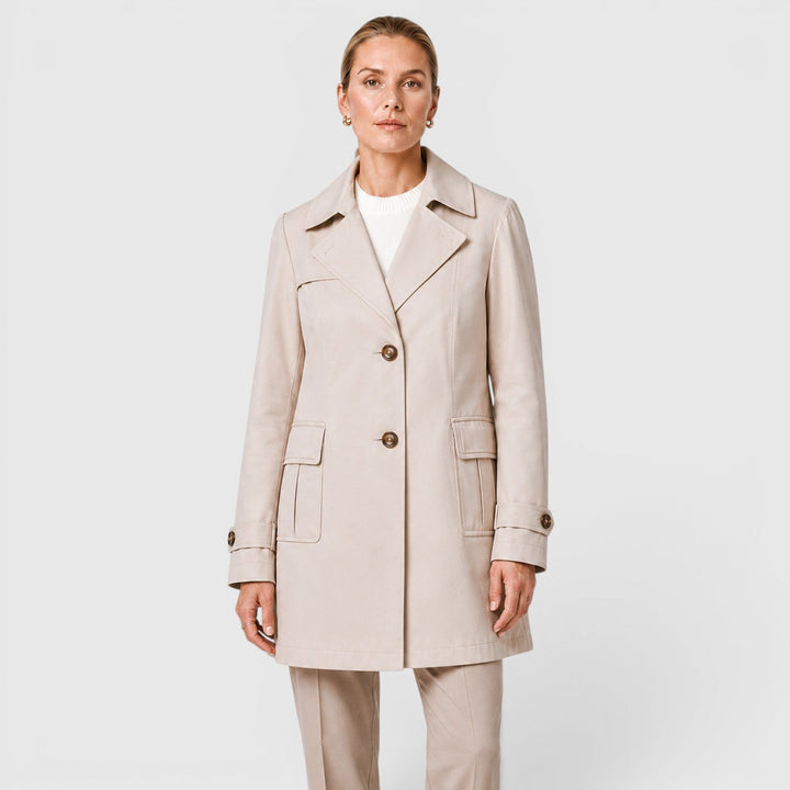 Women's Lightweight Cotton Trench Coat with Classic Fit