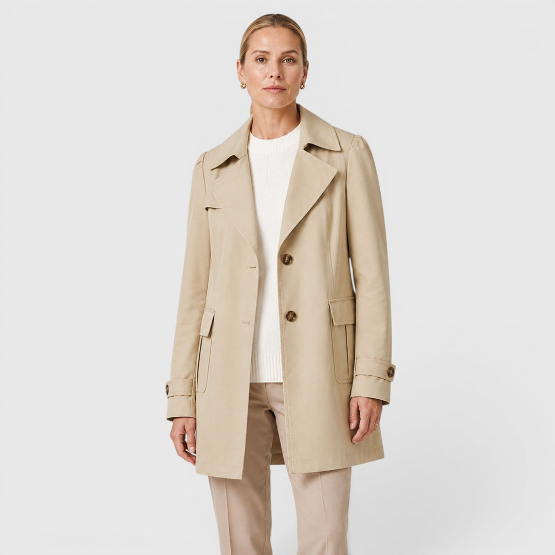 Women's Lightweight Cotton Trench Coat with Classic Fit