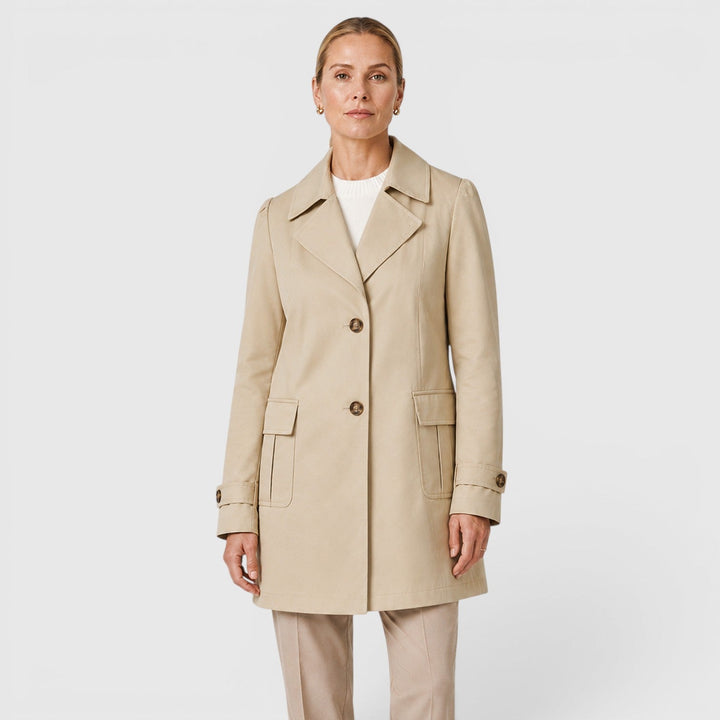 Women's Lightweight Cotton Trench Coat with Classic Fit
