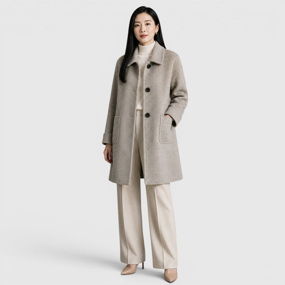 Women's Slim Fit Wool Blend Long Coat