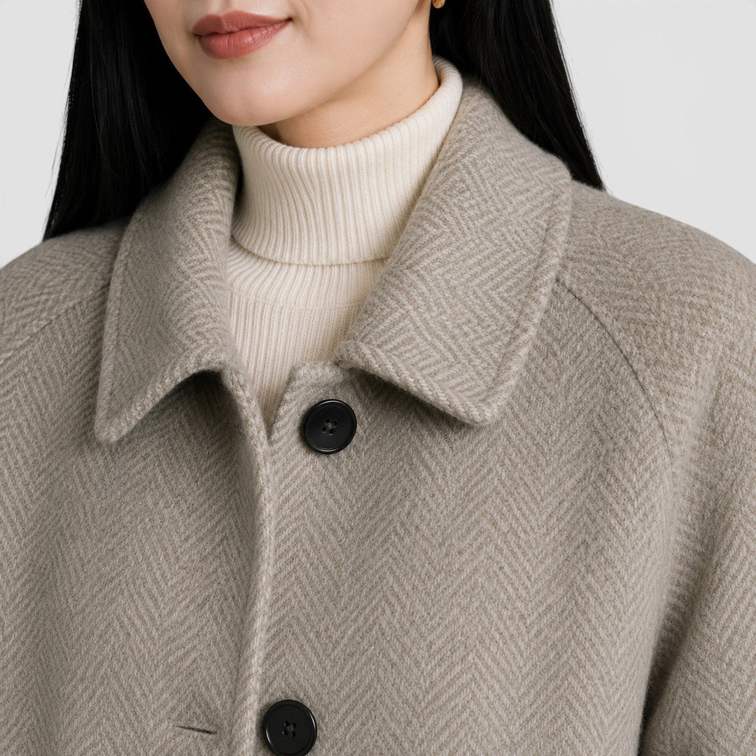 Women's Slim Fit Wool Blend Long Coat