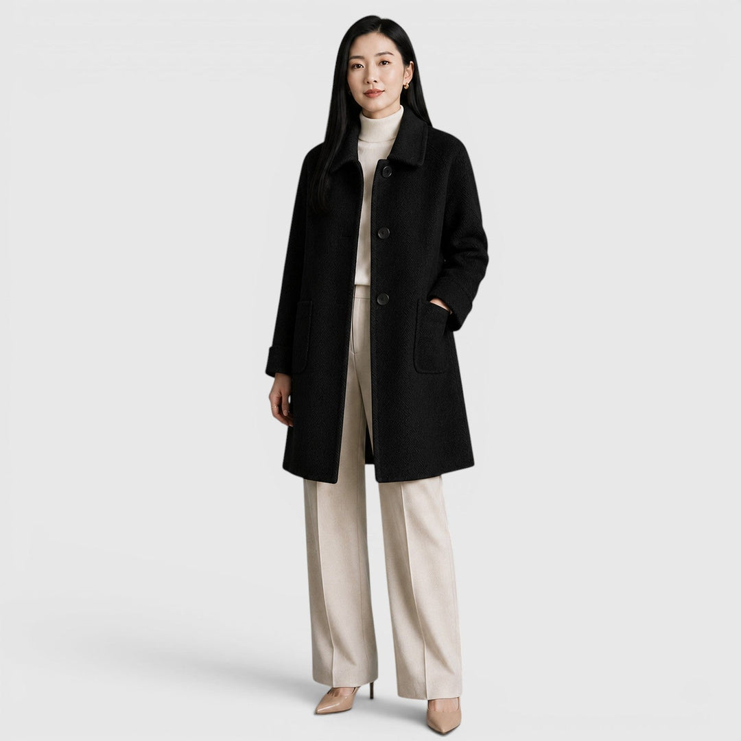 Women's Slim Fit Wool Blend Long Coat