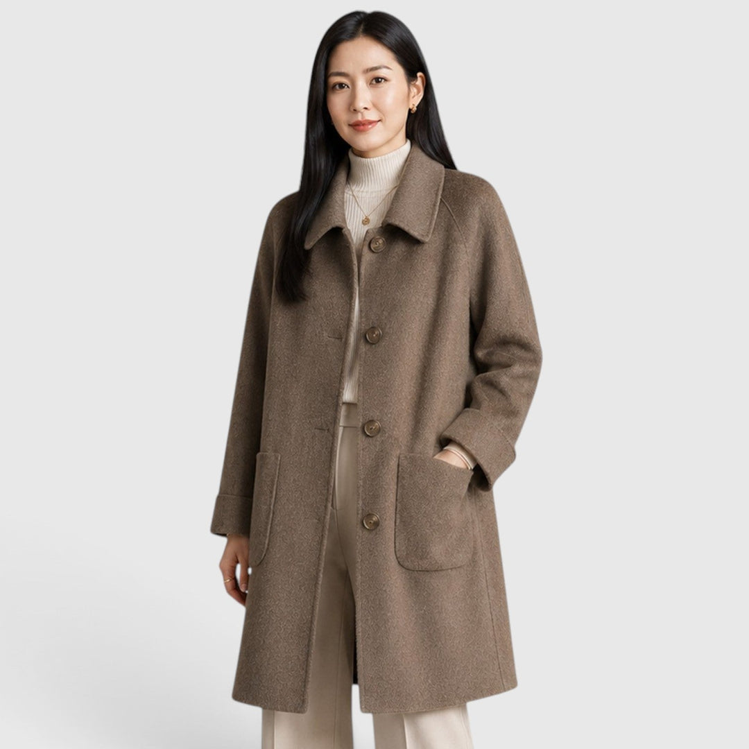 Women's Slim Fit Wool Blend Long Coat