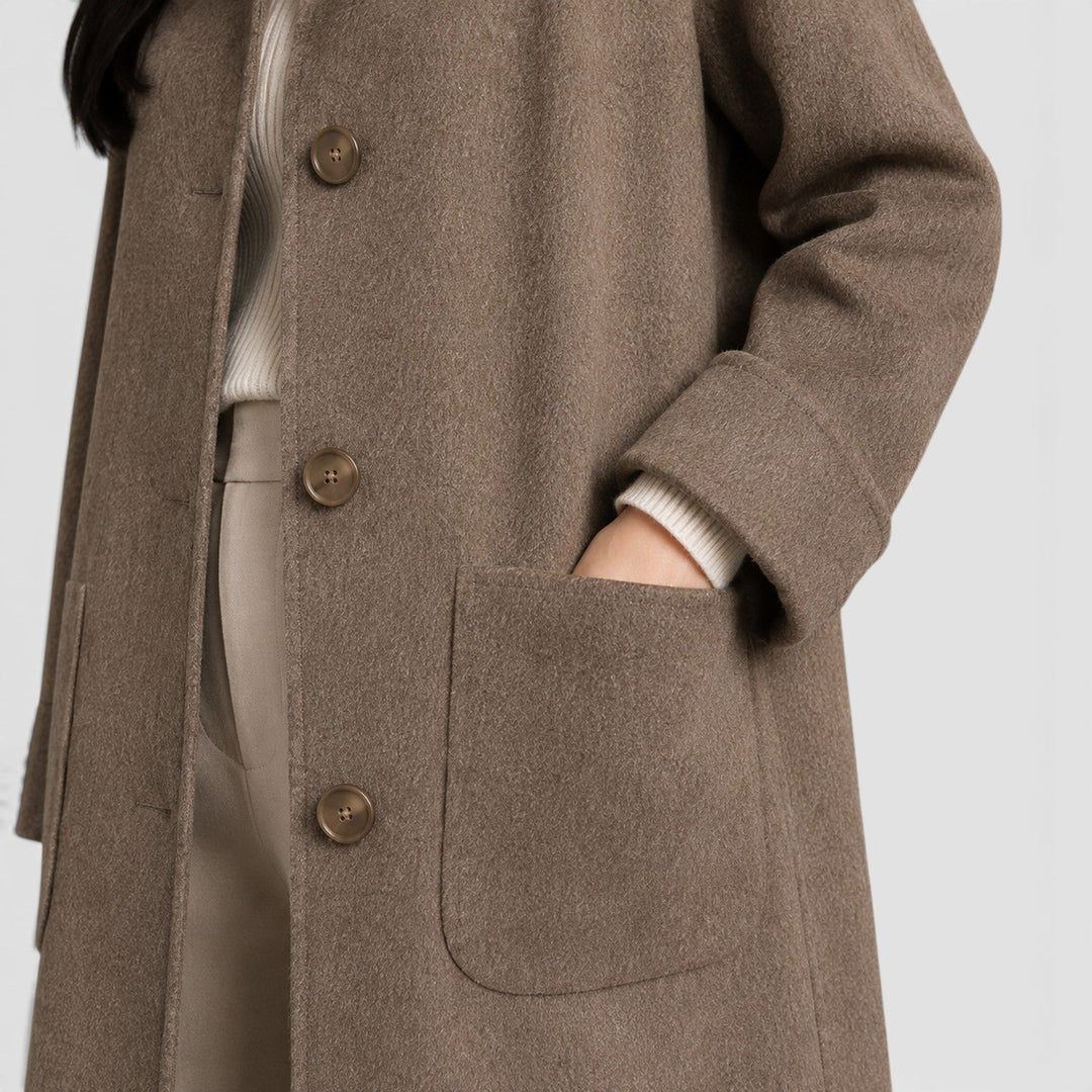 Women's Slim Fit Wool Blend Long Coat