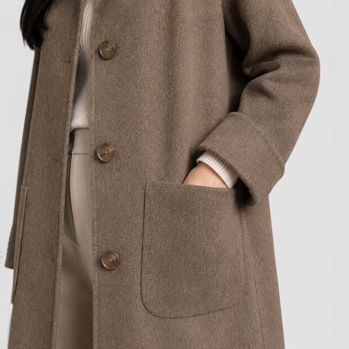 Women's Slim Fit Wool Blend Long Coat