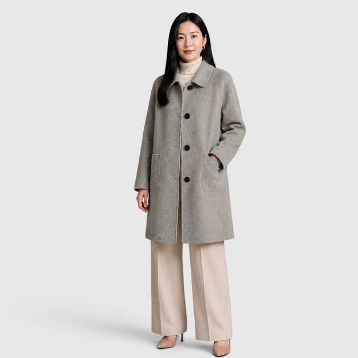 Women's Slim Fit Wool Blend Long Coat