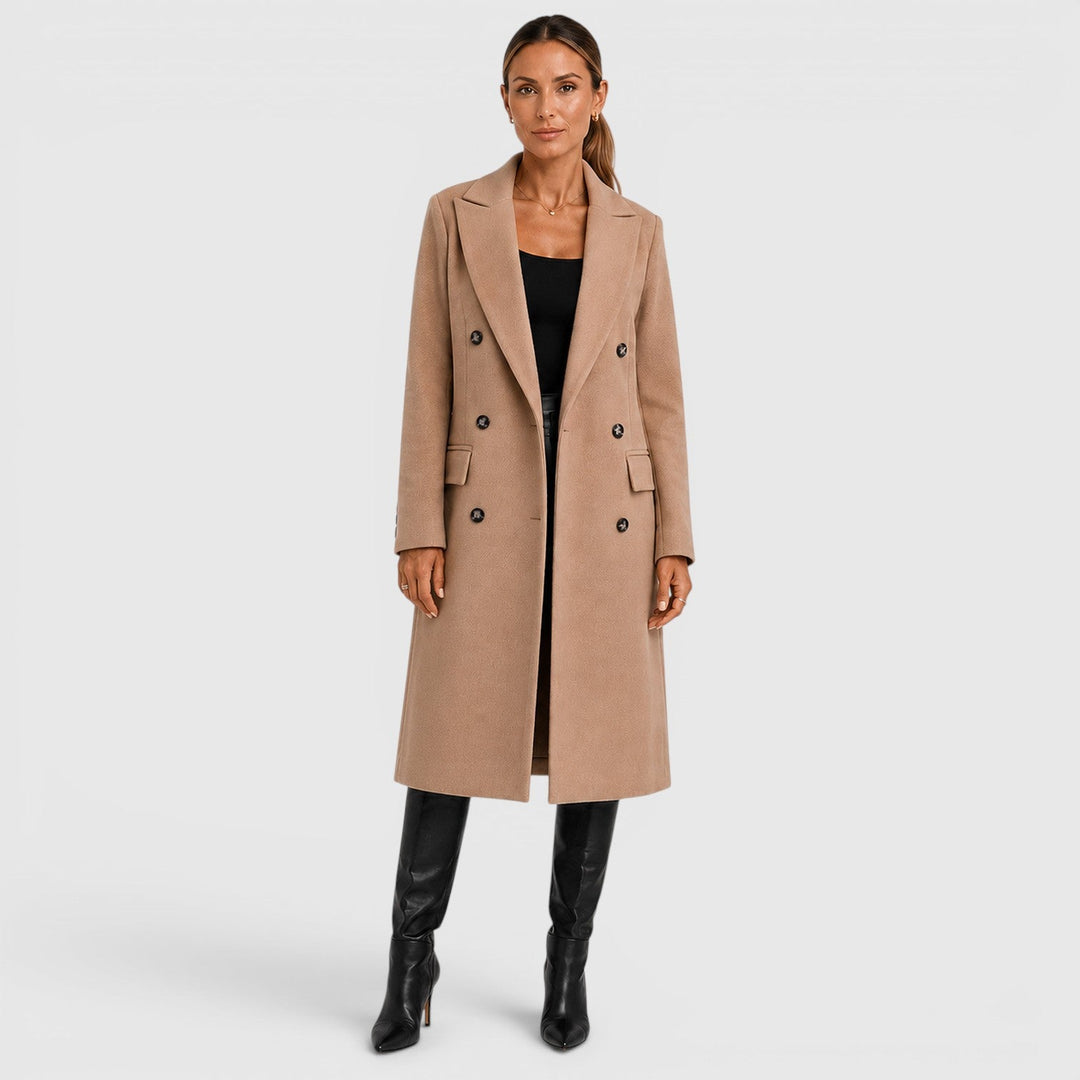 Women's Casual Wool Blend Long Overcoat