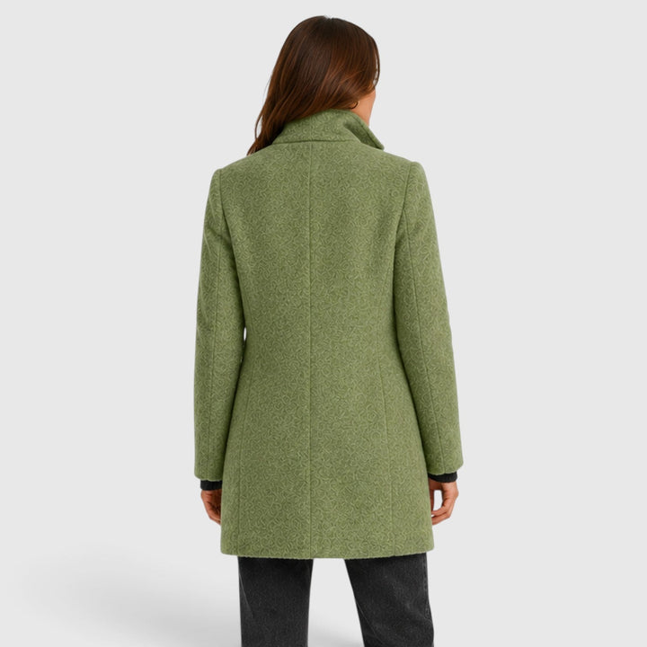 Women's Tailored Wool Long Coat with Button Front