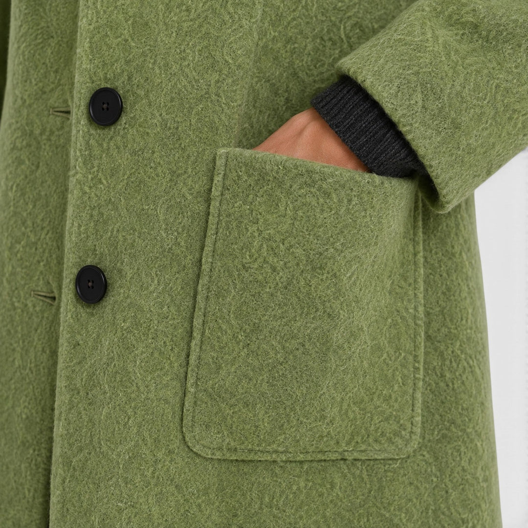 Women's Tailored Wool Long Coat with Button Front