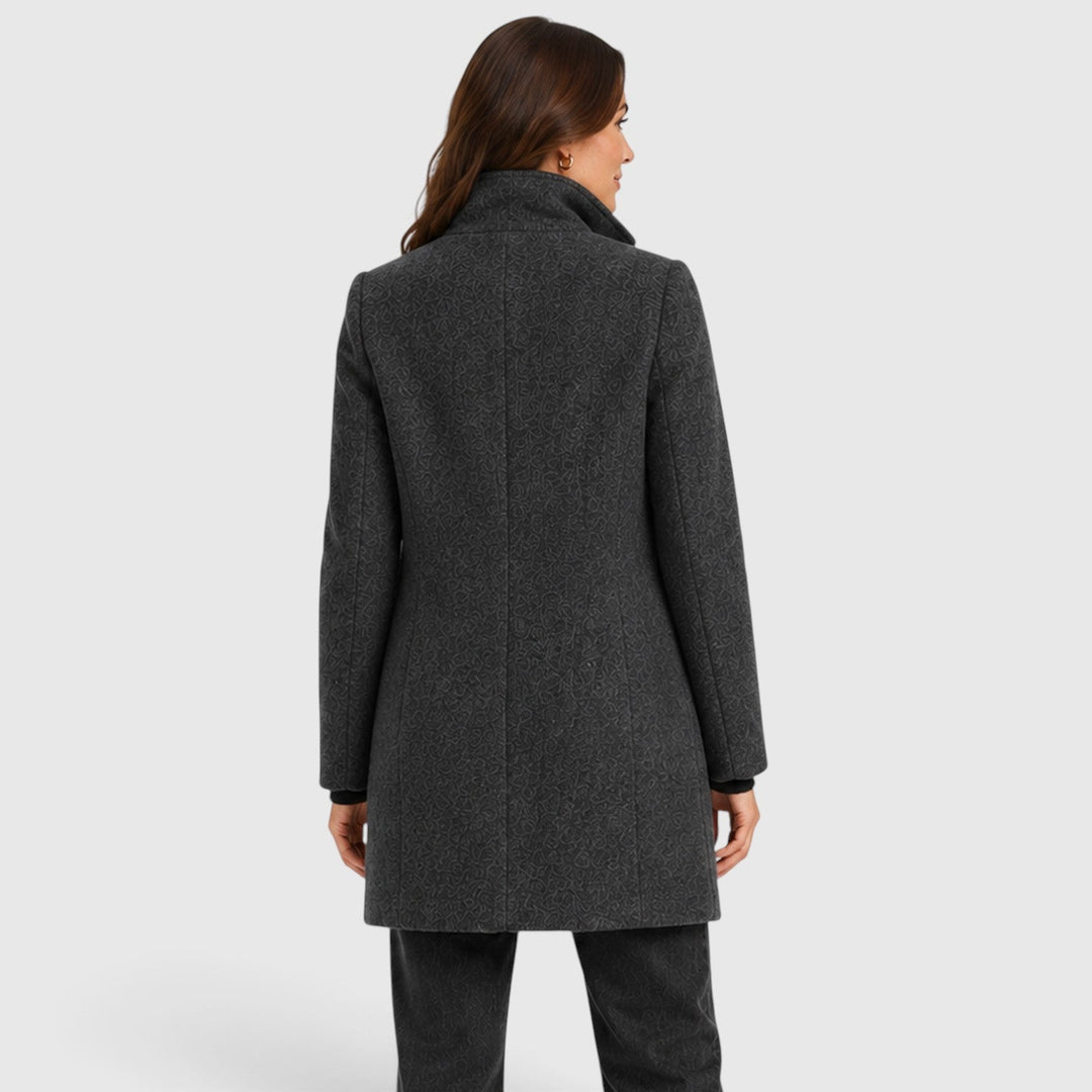 Women's Tailored Wool Long Coat with Button Front