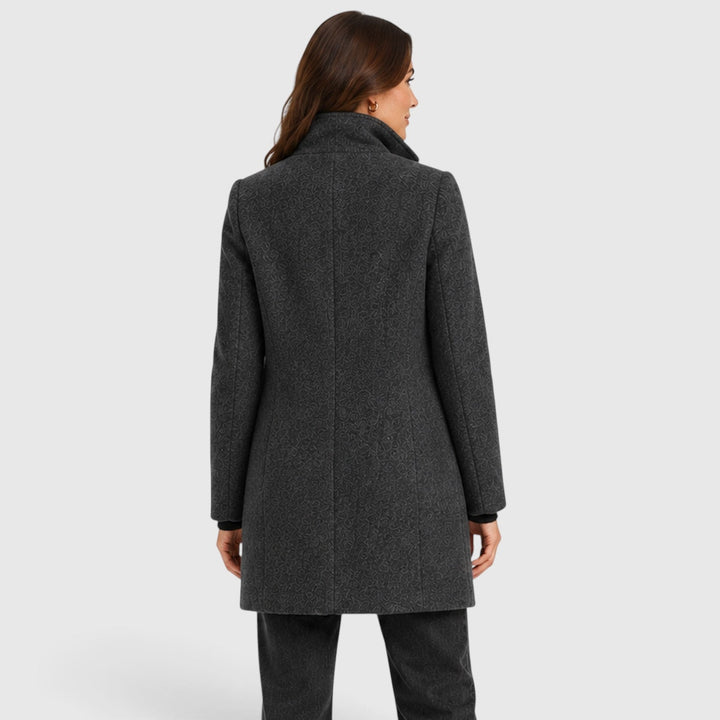 Women's Tailored Wool Long Coat with Button Front