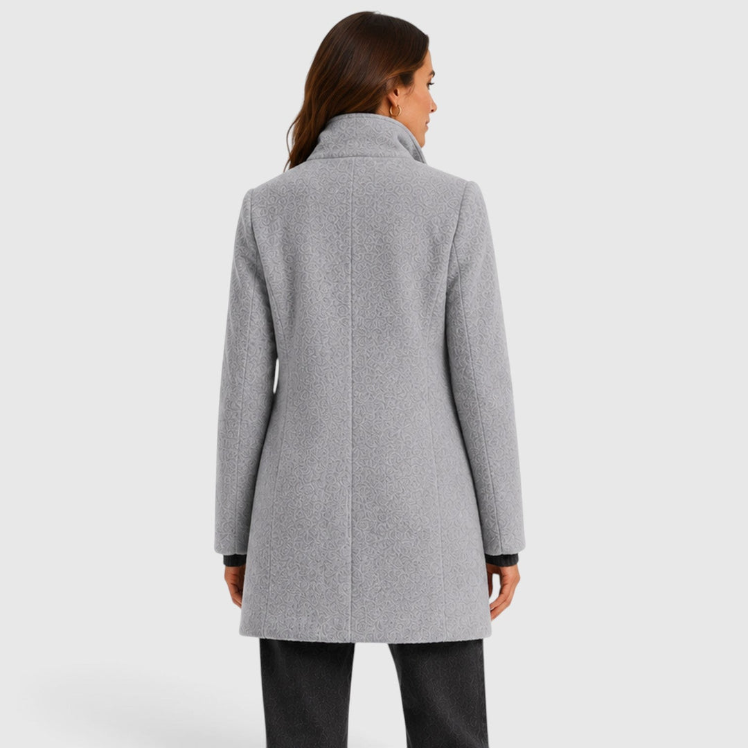 Women's Tailored Wool Long Coat with Button Front
