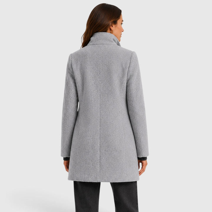 Women's Tailored Wool Long Coat with Button Front