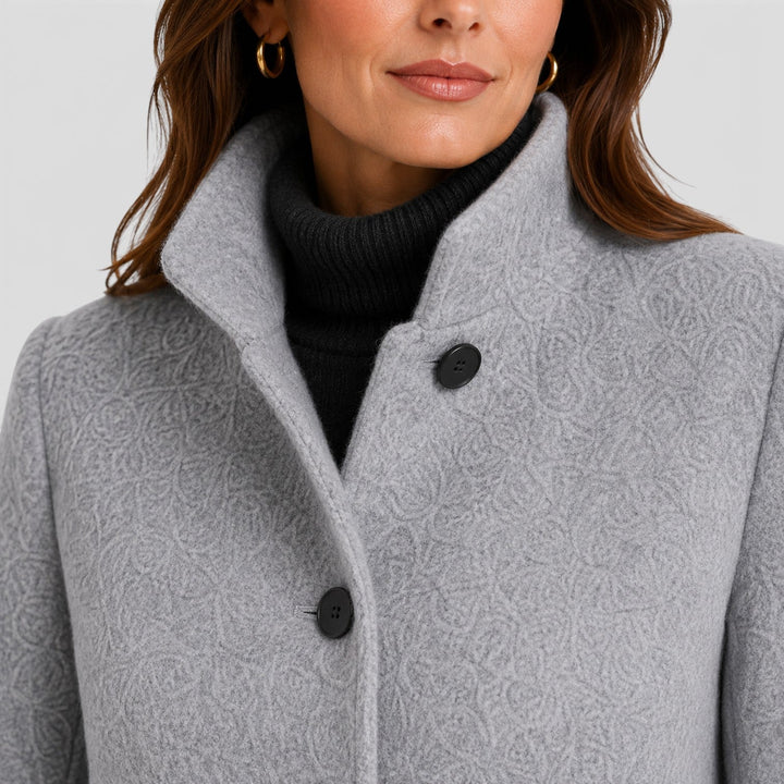 Women's Tailored Wool Long Coat with Button Front
