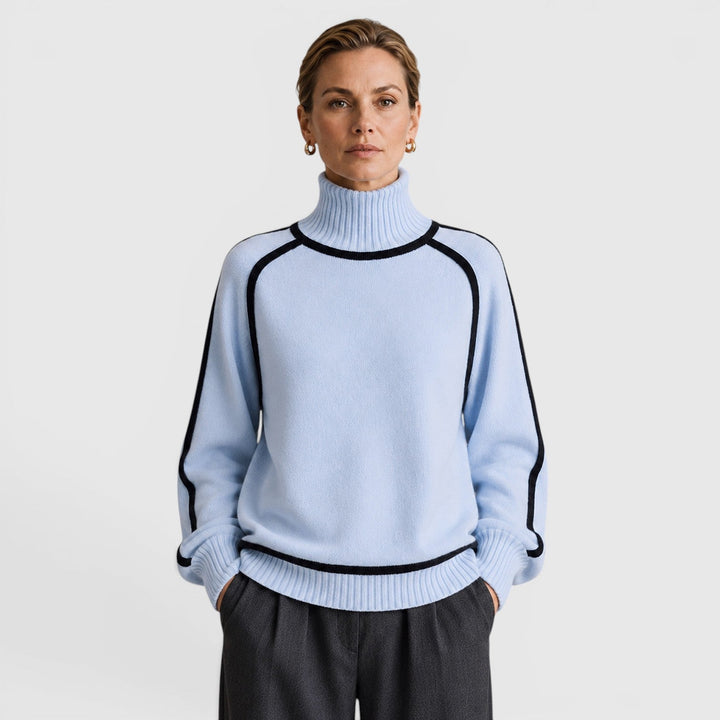 Women's Casual Knit Roll Neck Loose Fit Jumper