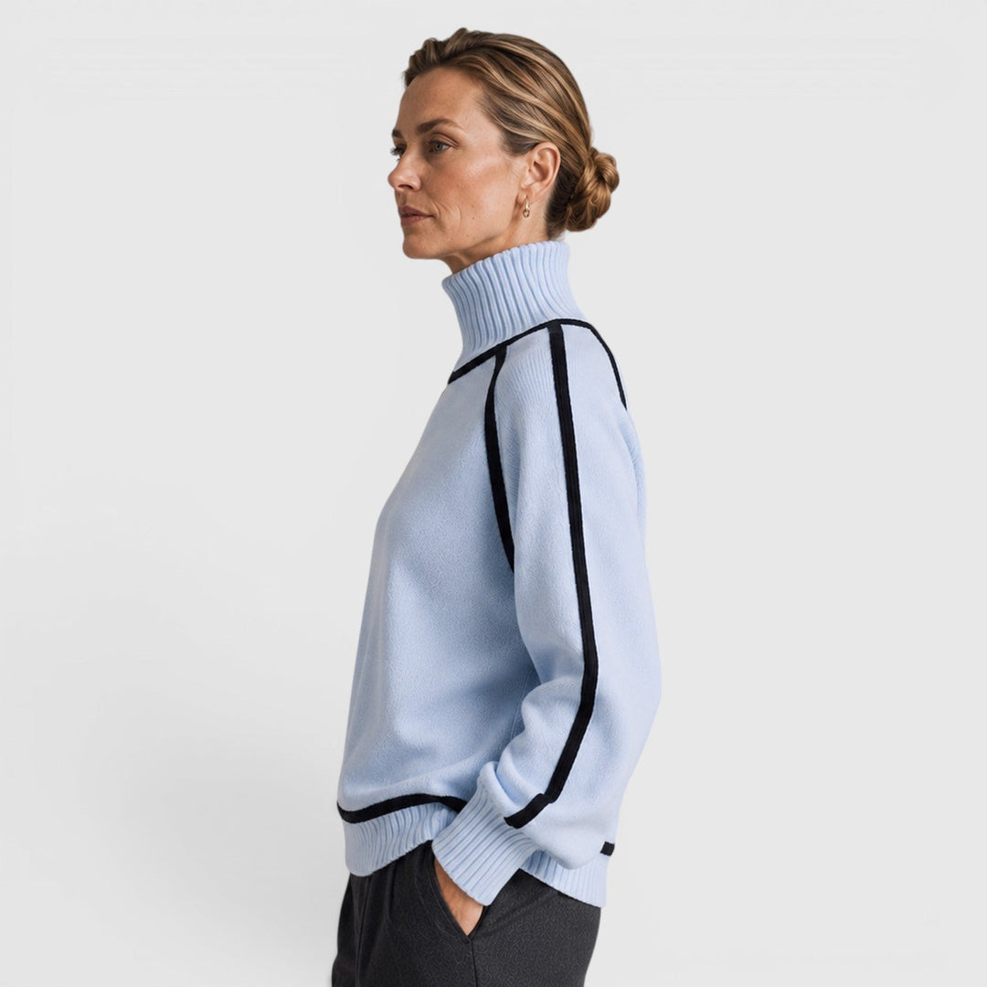 Women's Casual Knit Roll Neck Loose Fit Jumper
