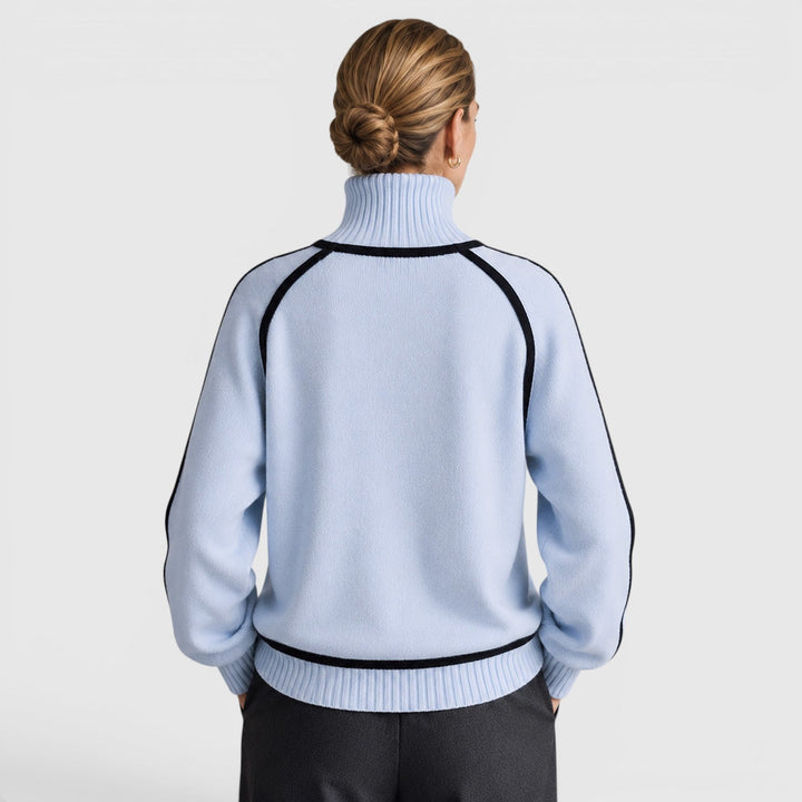 Women's Casual Knit Roll Neck Loose Fit Jumper