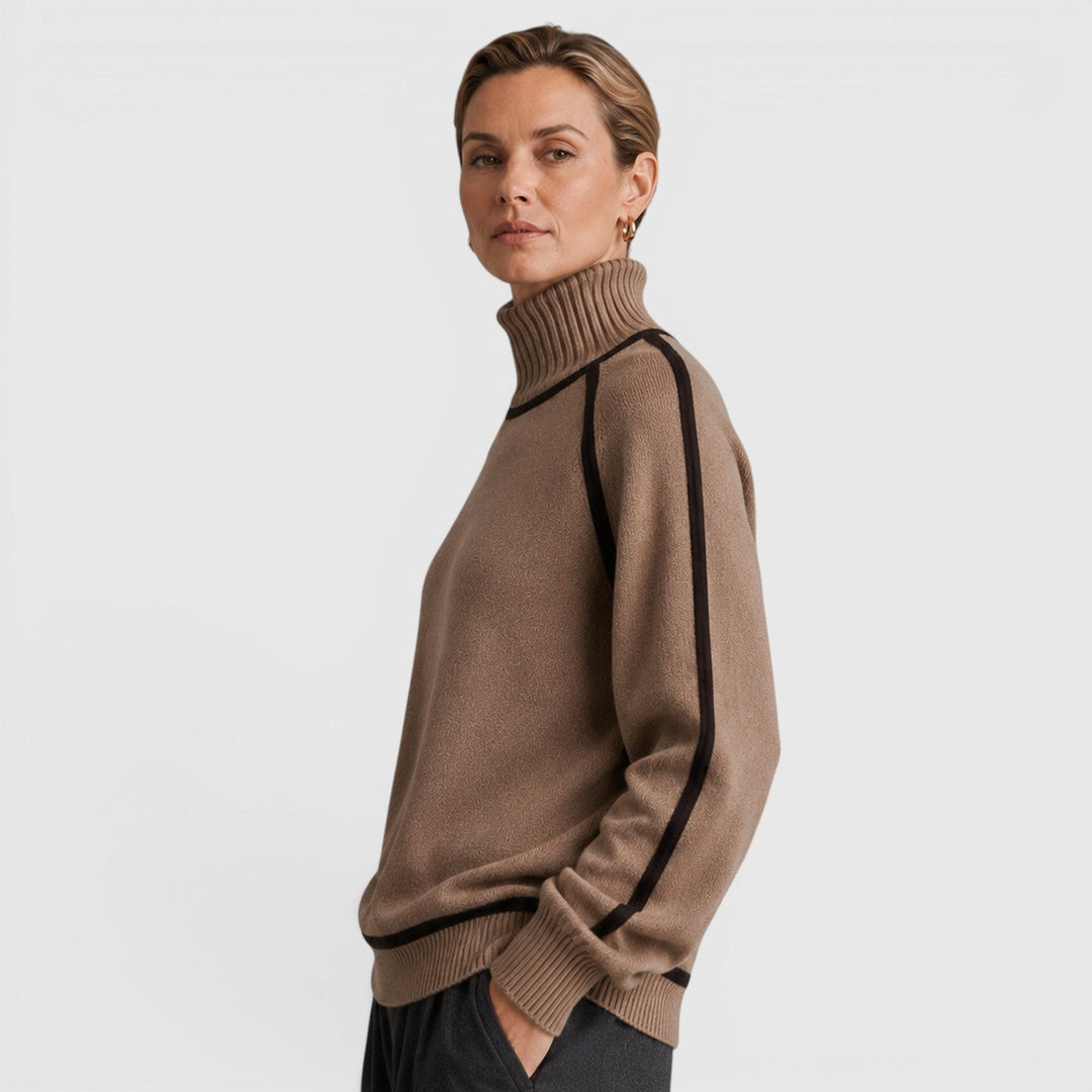 Women's Casual Knit Roll Neck Loose Fit Jumper