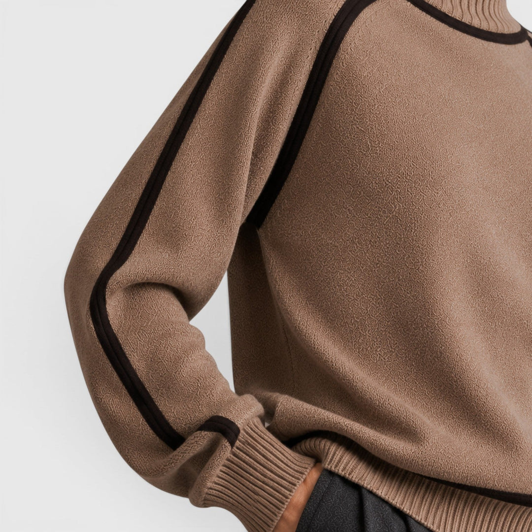 Women's Casual Knit Roll Neck Loose Fit Jumper