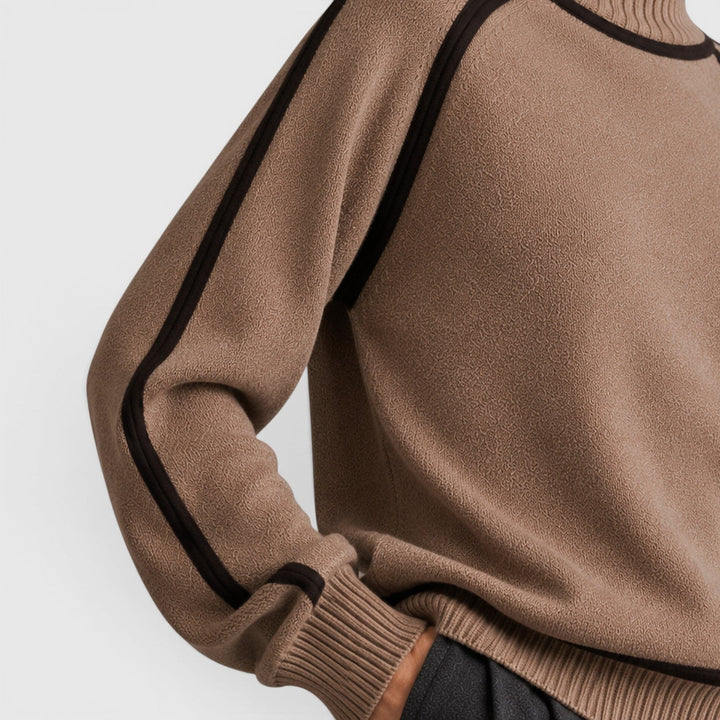 Women's Casual Knit Roll Neck Loose Fit Jumper