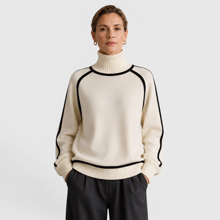 Women's Casual Knit Roll Neck Loose Fit Jumper
