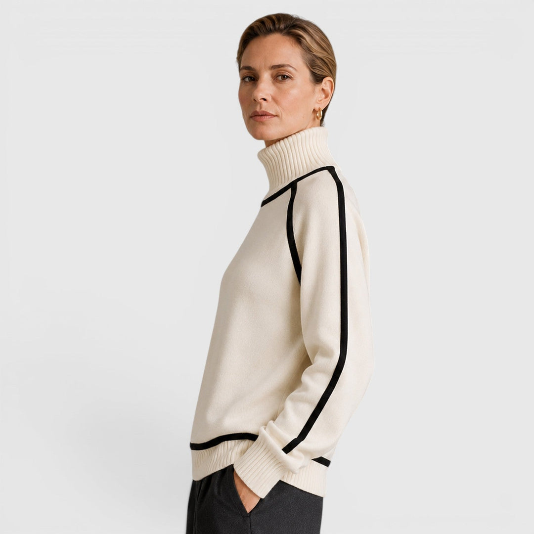 Women's Casual Knit Roll Neck Loose Fit Jumper