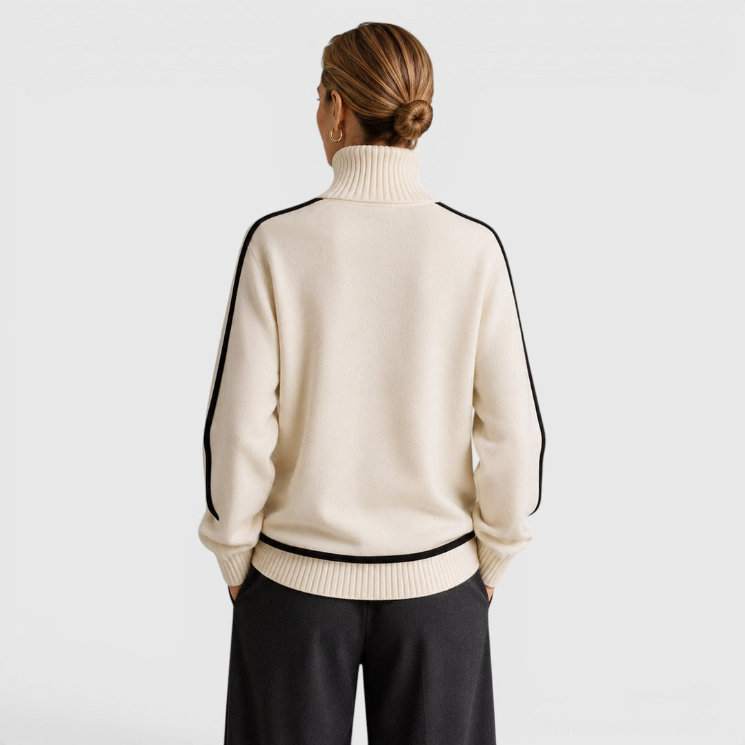 Women's Casual Knit Roll Neck Loose Fit Jumper