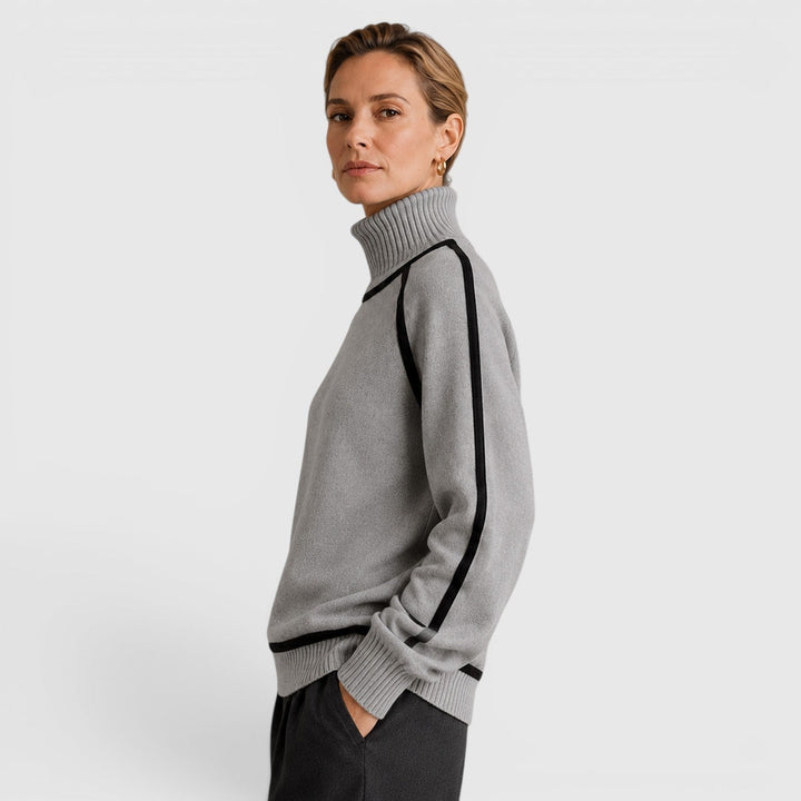 Women's Casual Knit Roll Neck Loose Fit Jumper