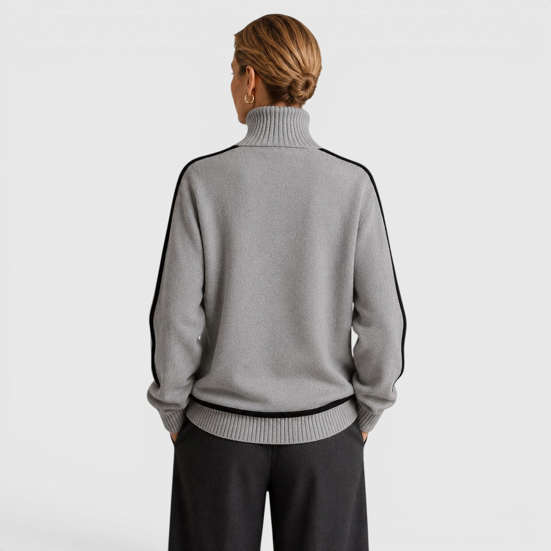 Women's Casual Knit Roll Neck Loose Fit Jumper