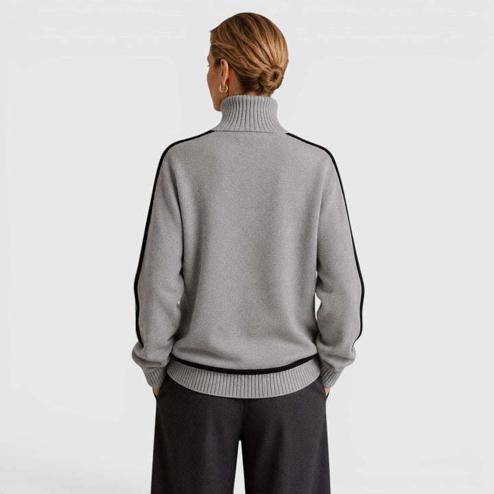 Women's Casual Knit Roll Neck Loose Fit Jumper