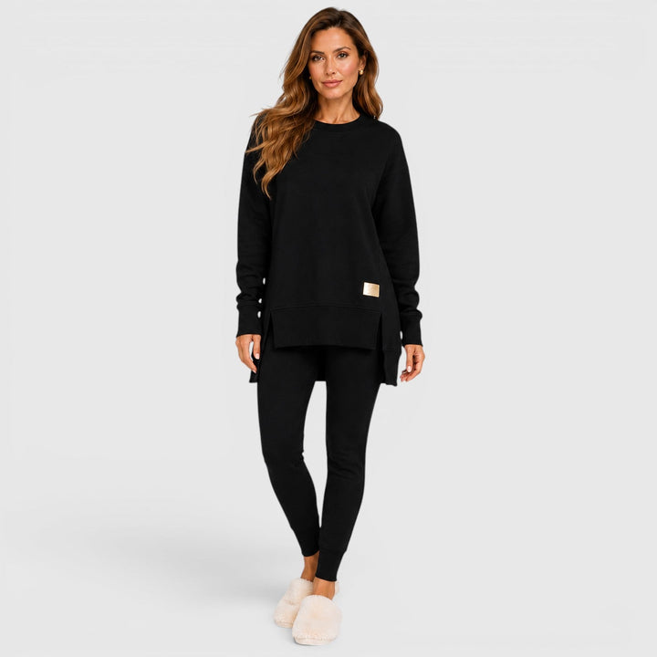 Women's Casual Cotton Blend Relaxed Fit Loungewear Set