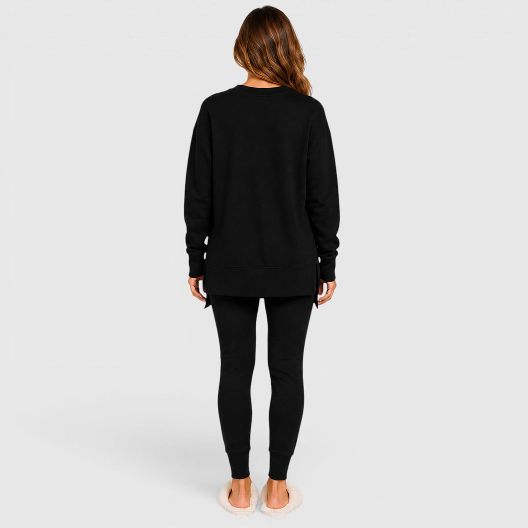 Women's Casual Cotton Blend Relaxed Fit Loungewear Set