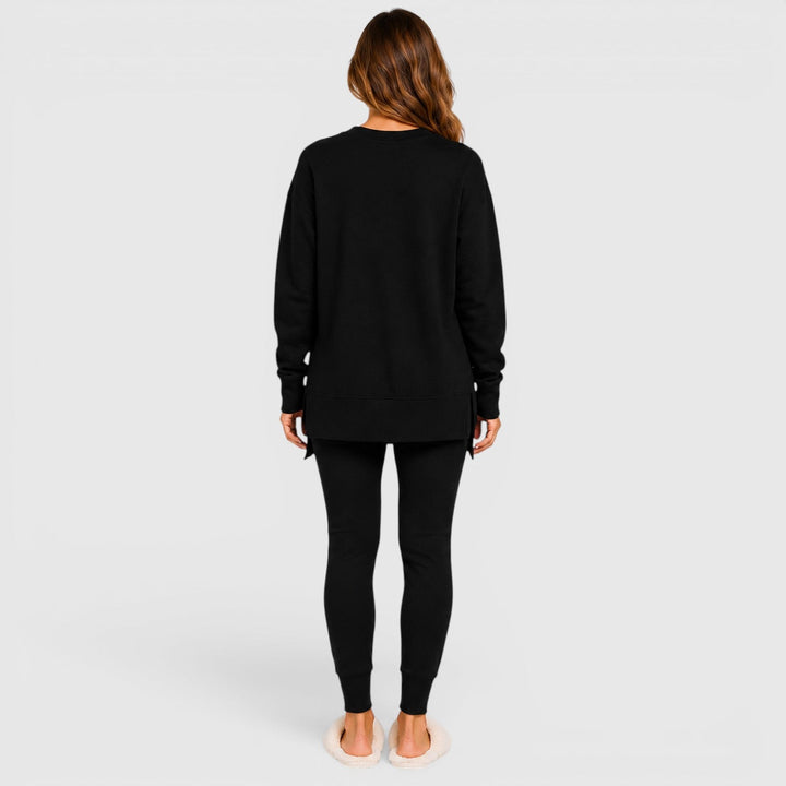 Women's Casual Cotton Blend Relaxed Fit Loungewear Set