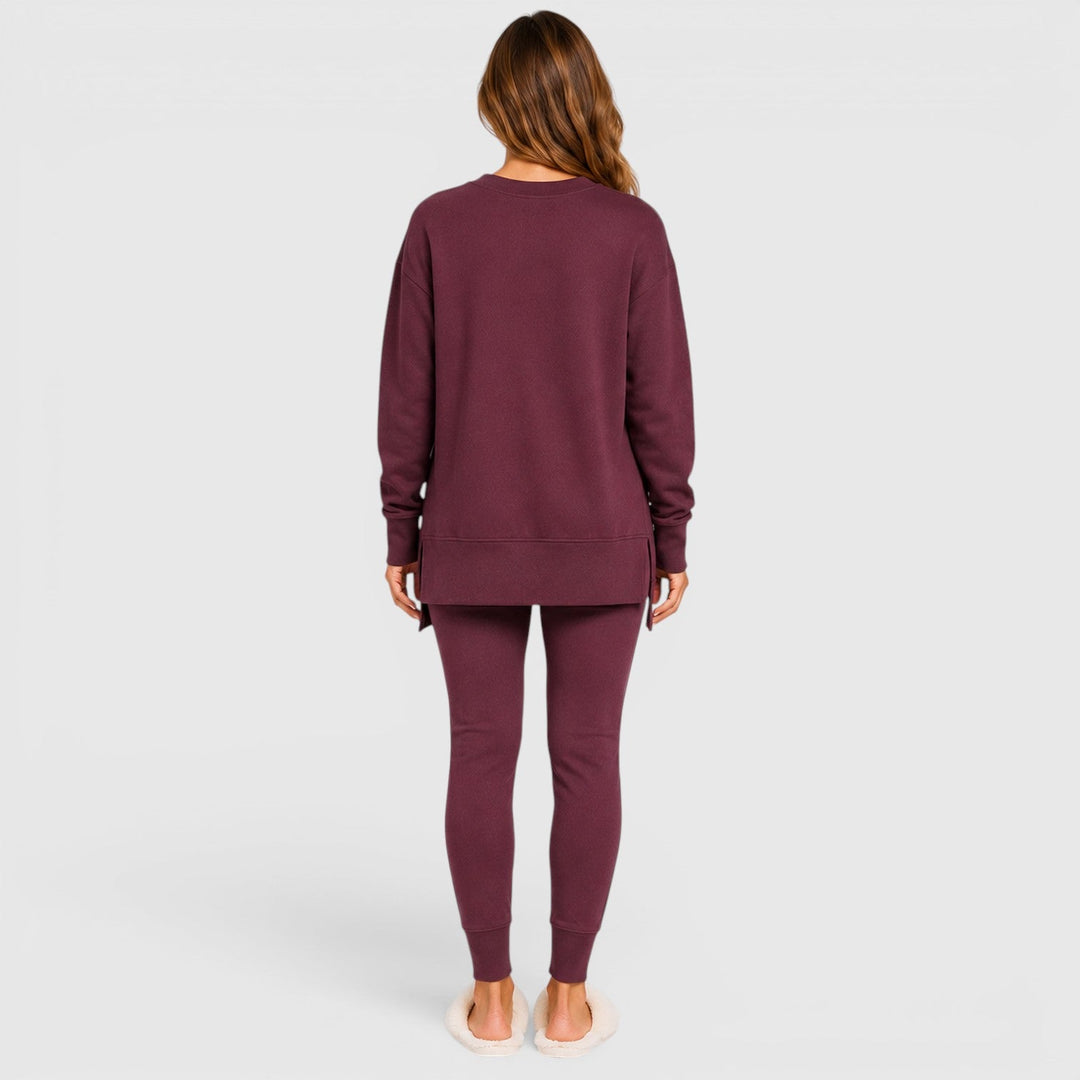 Women's Casual Cotton Blend Relaxed Fit Loungewear Set