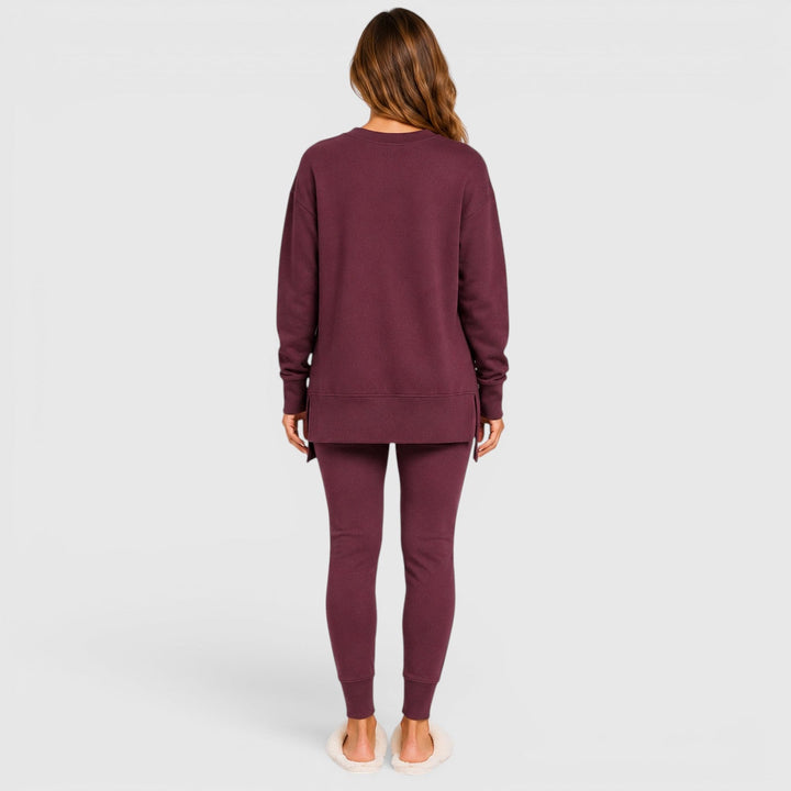 Women's Casual Cotton Blend Relaxed Fit Loungewear Set