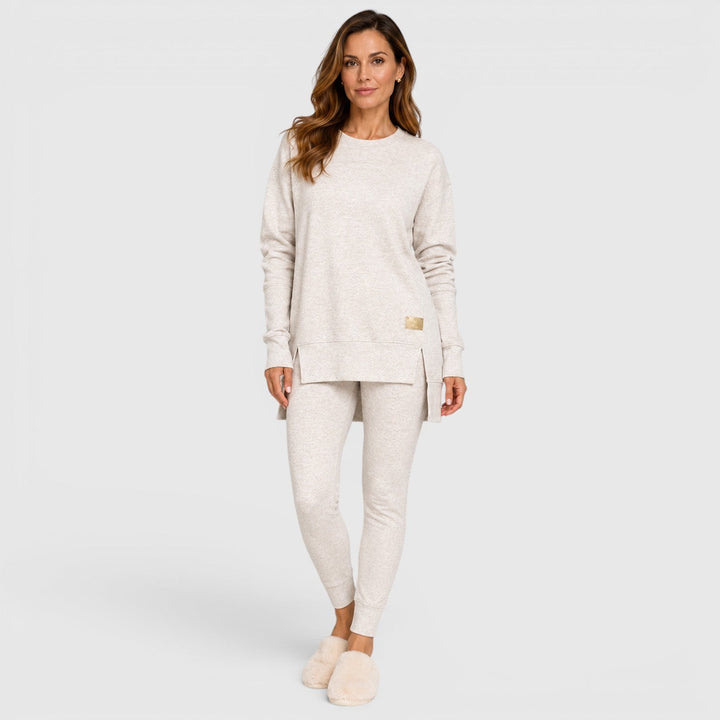 Women's Casual Cotton Blend Relaxed Fit Loungewear Set