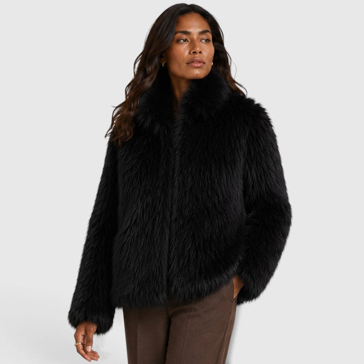 Women's Chic Faux Fur Zip-Up Short Coat