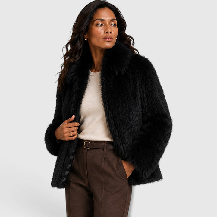 Women's Chic Faux Fur Zip-Up Short Coat