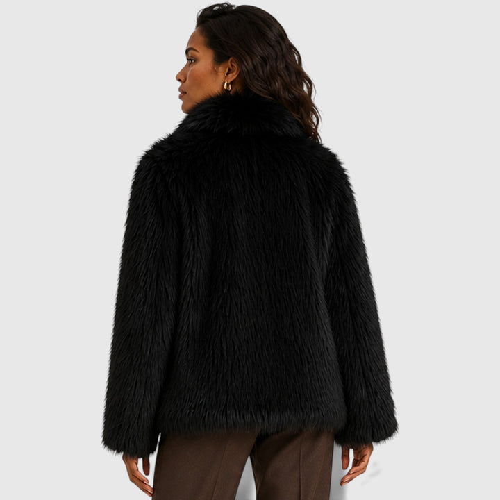 Women's Chic Faux Fur Zip-Up Short Coat