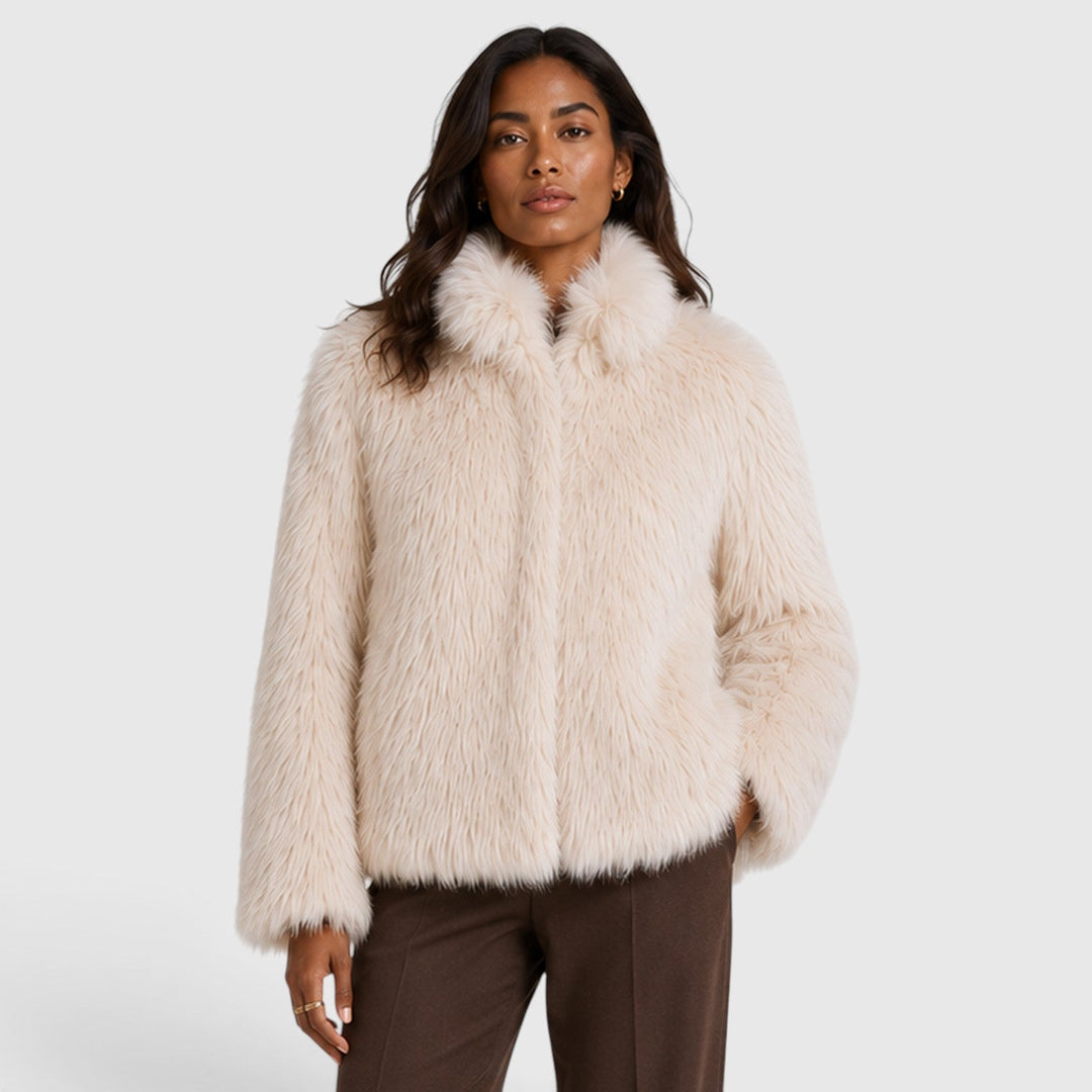 Women's Chic Faux Fur Zip-Up Short Coat