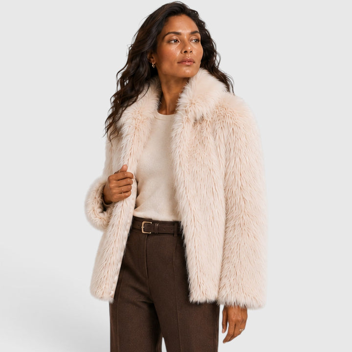 Women's Chic Faux Fur Zip-Up Short Coat